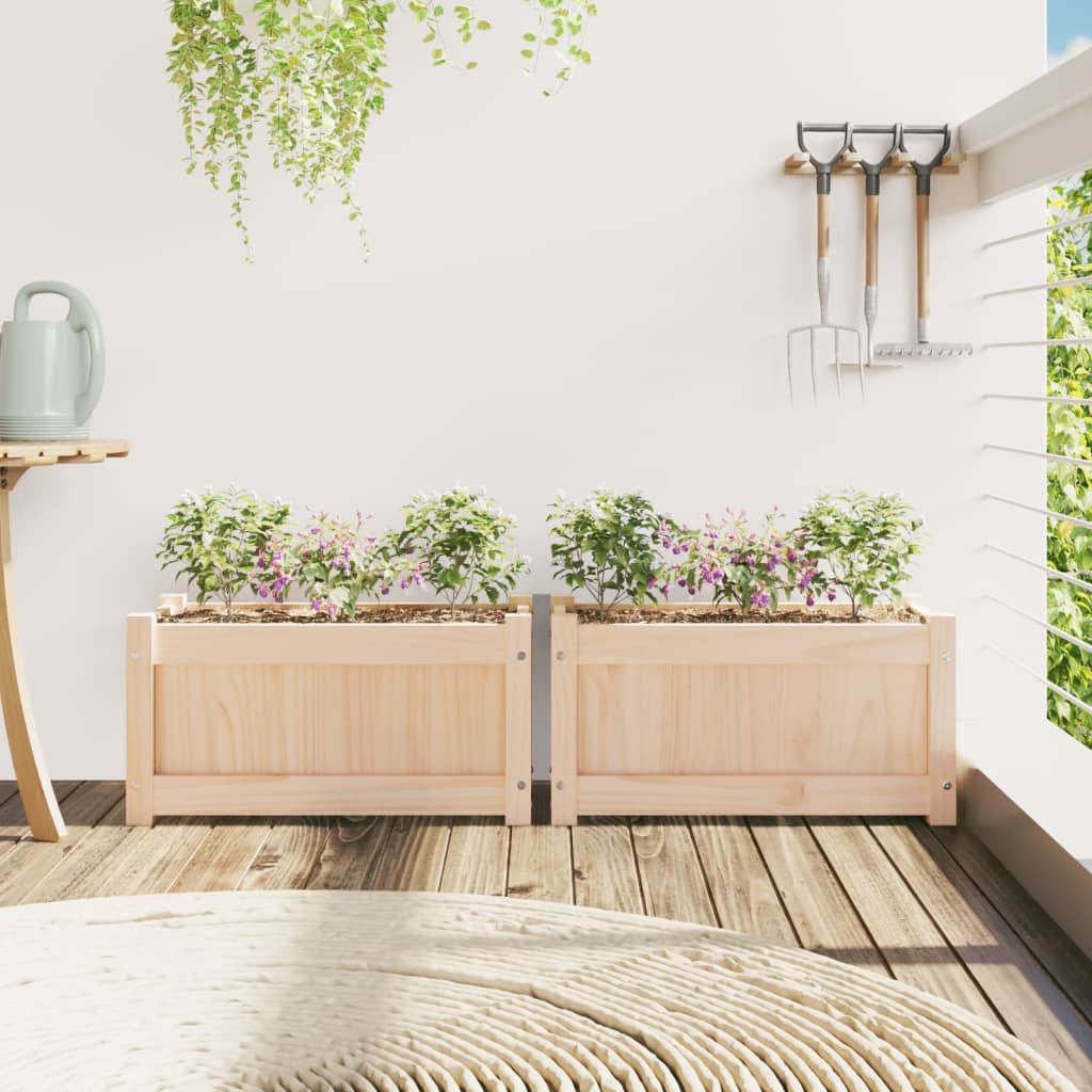 Vidaxx jardinières 2 pcs cm bois de pin massif