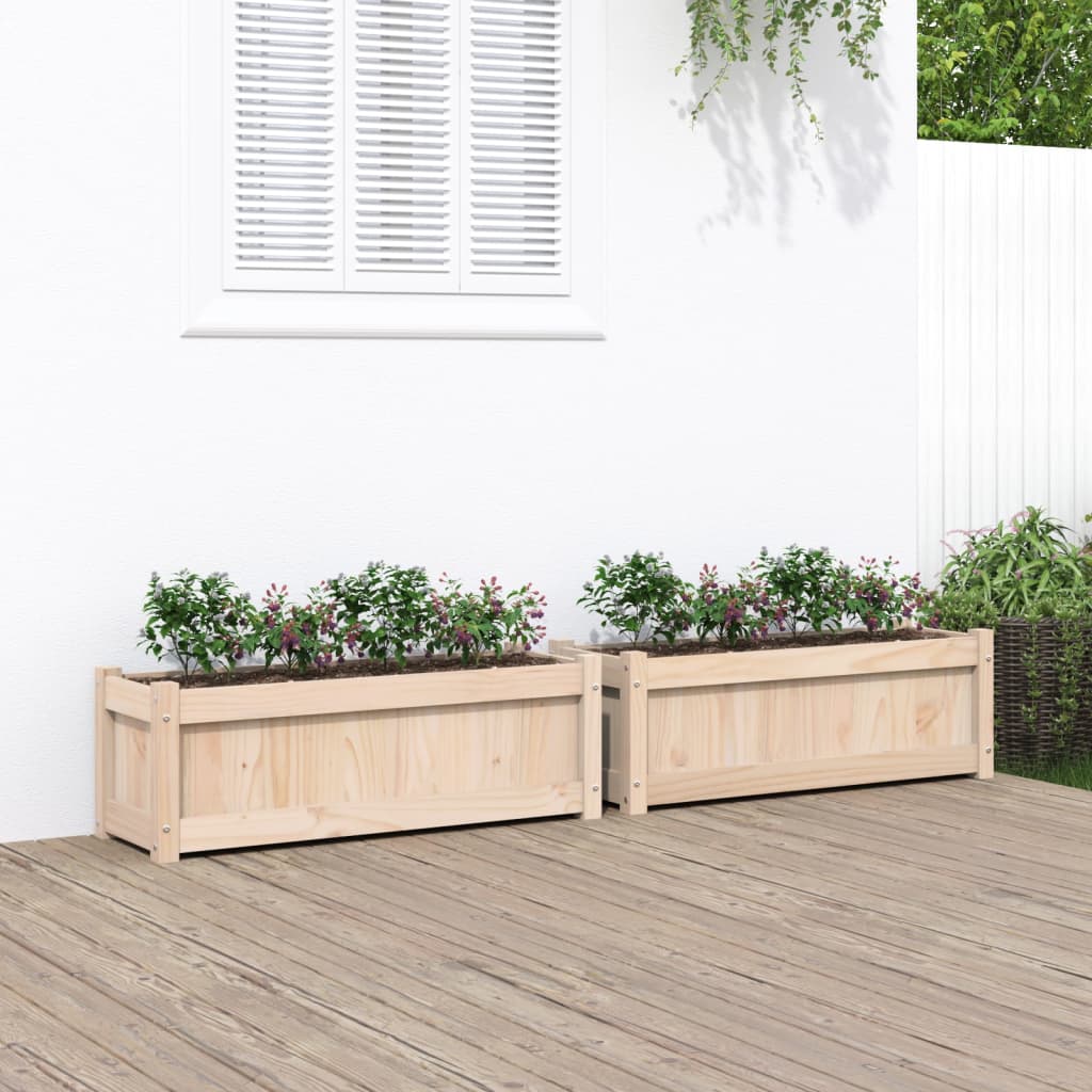 Vidaxx jardinières 2 pcs cm bois de pin massif