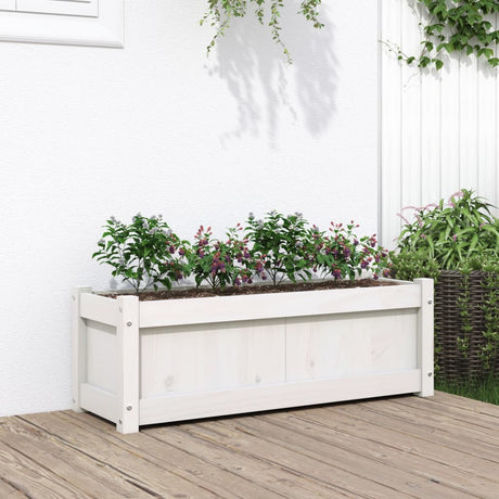 Vidaxx jardinière 90x31x31 cm bois de pin massif blanc