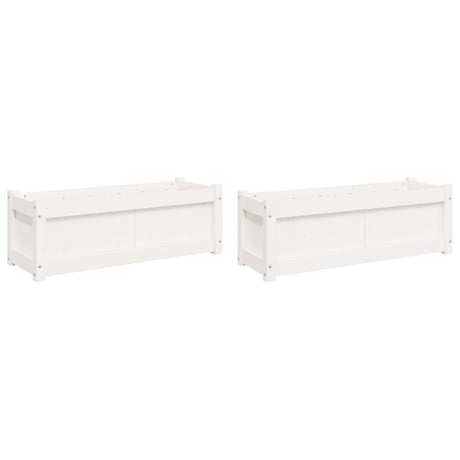 Vidaxx jardinières 2 pcs cm bois de pin massif blanc