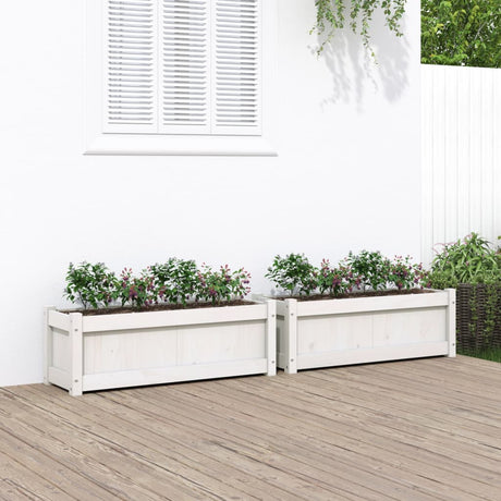 Vidaxx jardinières 2 pcs cm bois de pin massif blanc