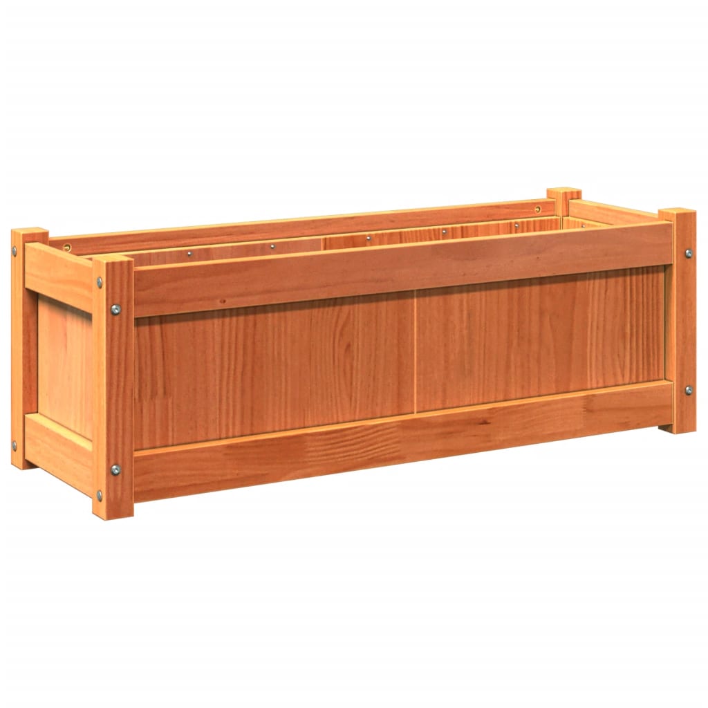Vidaxx jardinière 90x31x31 cm bois de pin massif, marron lavé