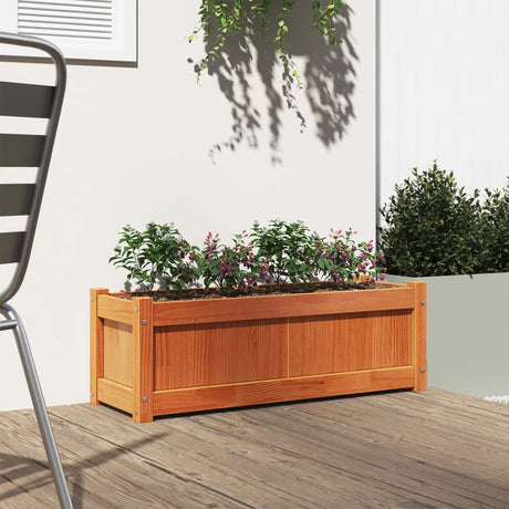 Vidaxx jardinière 90x31x31 cm bois de pin massif, marron lavé