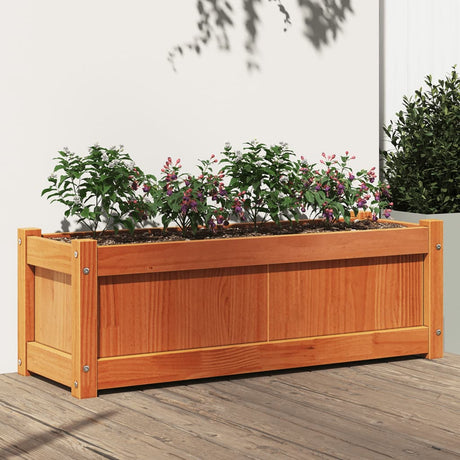 Vidaxx jardinière 90x31x31 cm bois de pin massif, marron lavé