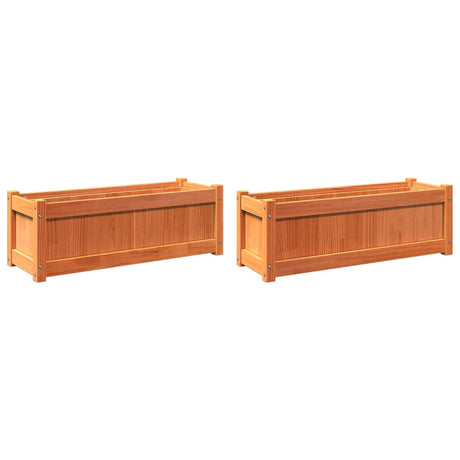 VidaXL jardinières 2 pcs cm bois de pin massif, marron lavé