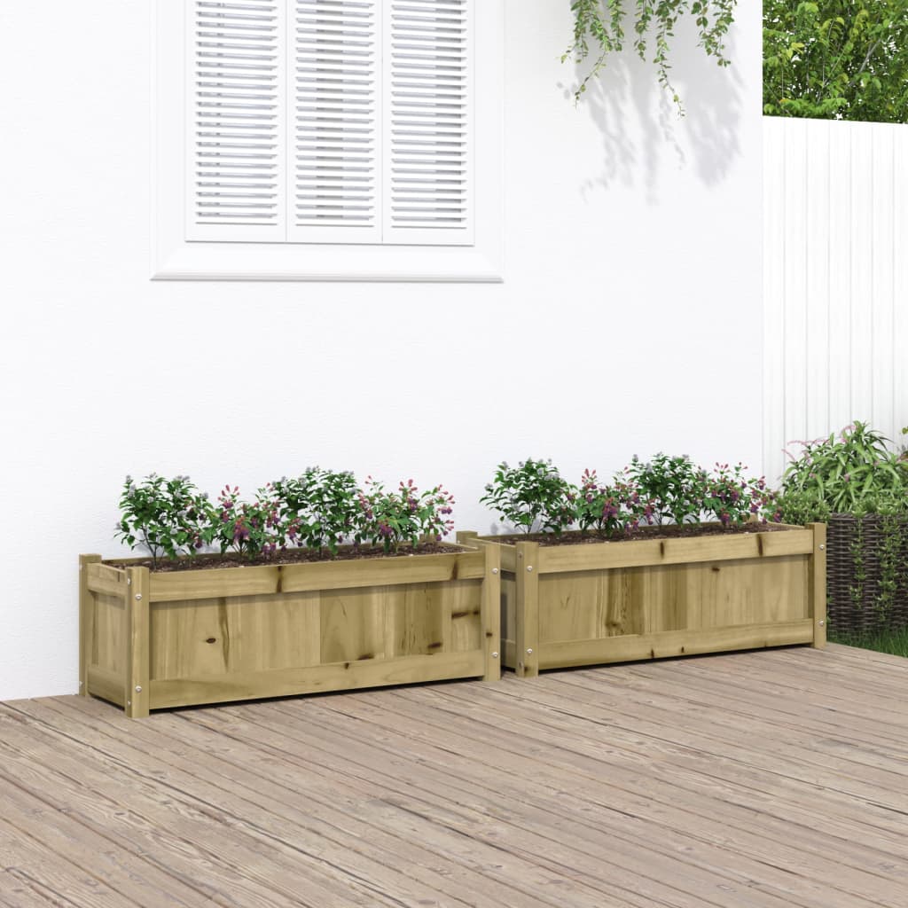 Jardinières Vidaxl 2 cm bois imprégné