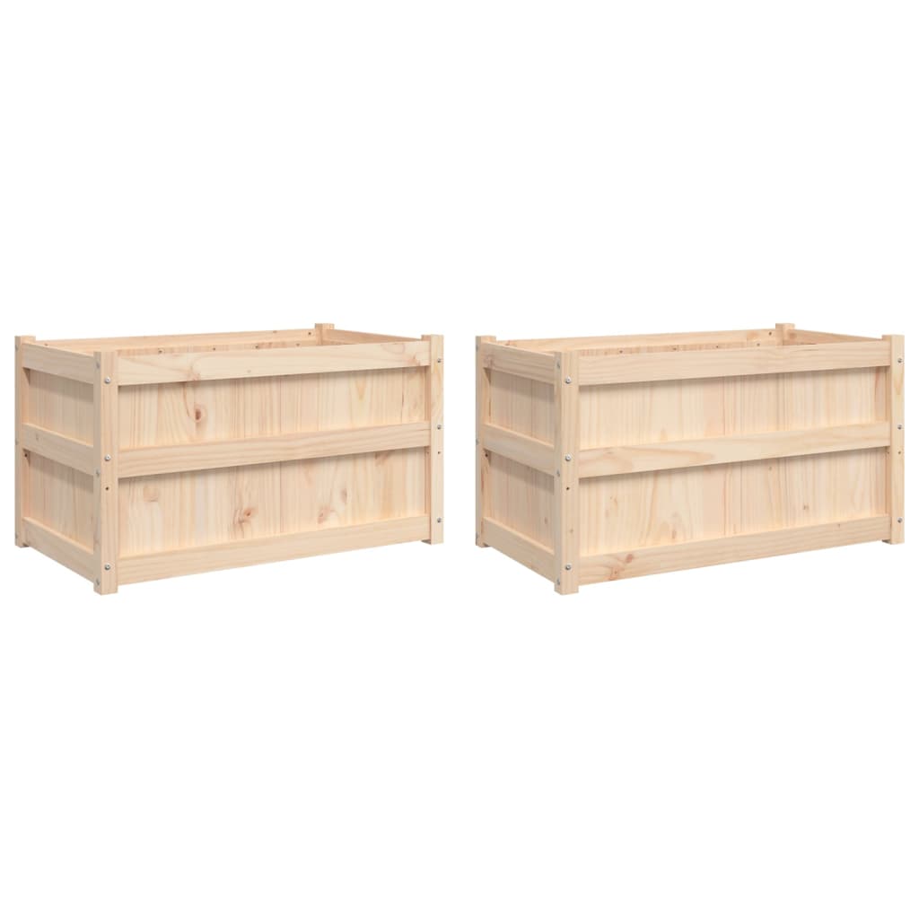 Vidaxx jardinières 2 pcs cm bois de pin massif