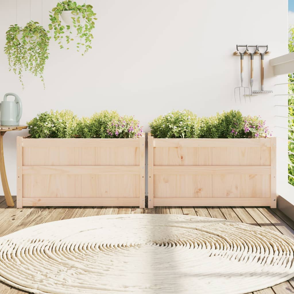 Vidaxx jardinières 2 pcs cm bois de pin massif
