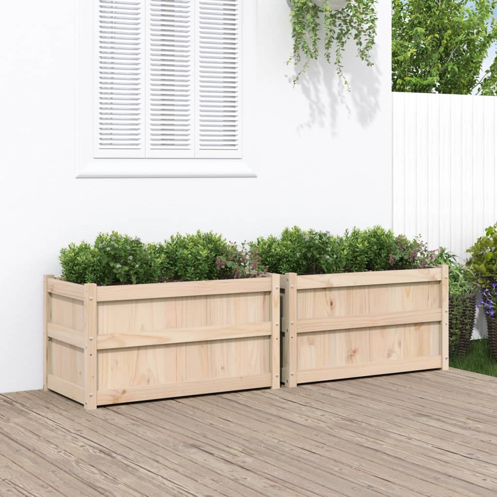 Vidaxx jardinières 2 pcs cm bois de pin massif