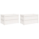 Vidaxx jardinières 2 pcs cm bois de pin massif blanc