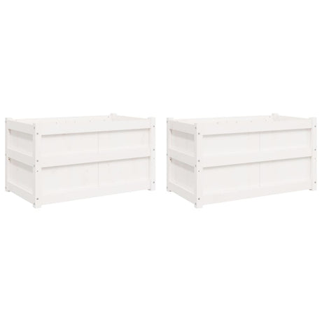 Vidaxx jardinières 2 pcs cm bois de pin massif blanc