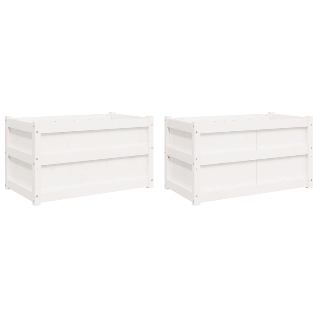 Jardinières vidaxl 2 pc cm en pin massif blanc