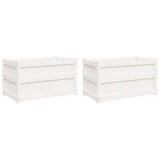 Jardinières vidaxl 2 pc cm en pin massif blanc