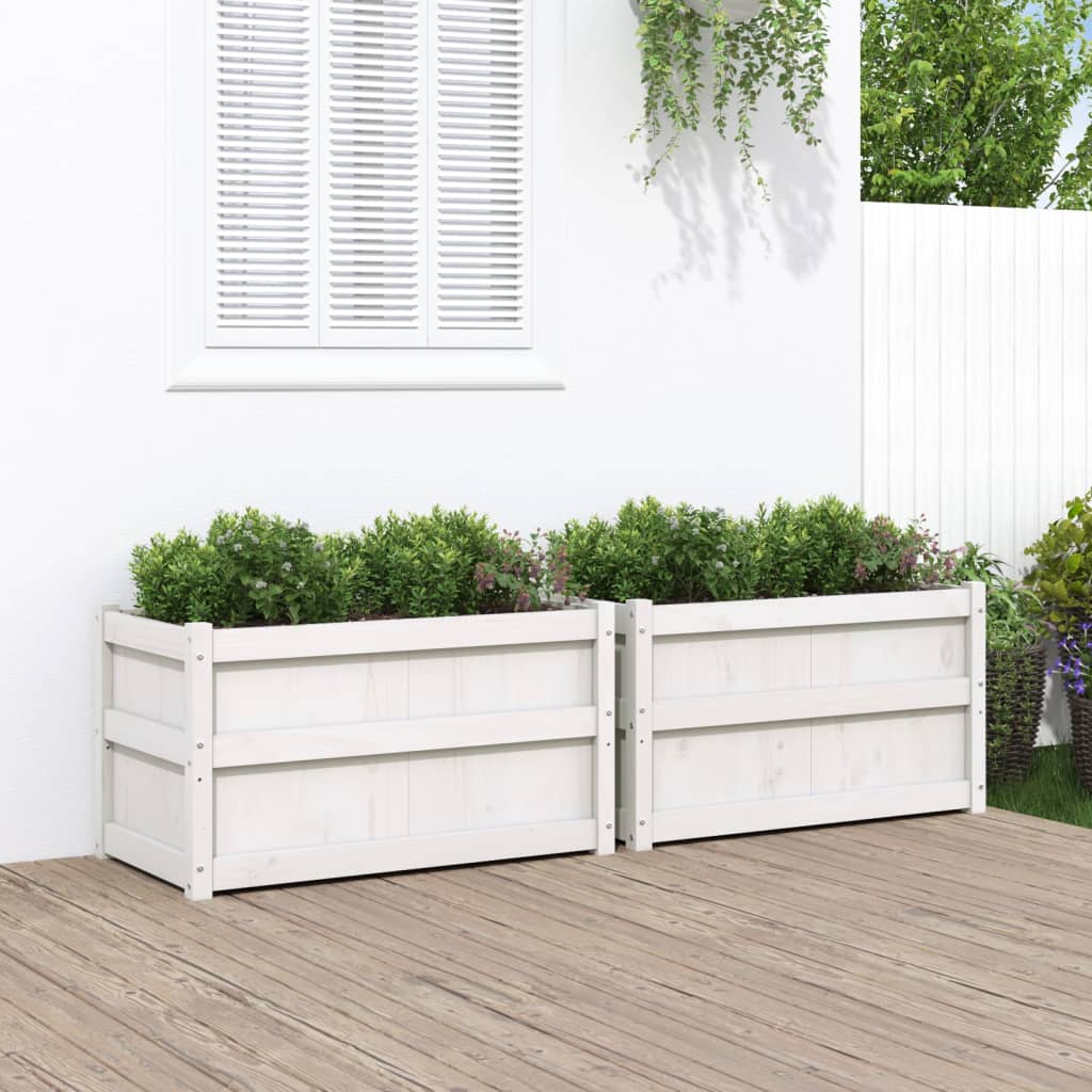 Jardinières vidaxl 2 pc cm en pin massif blanc