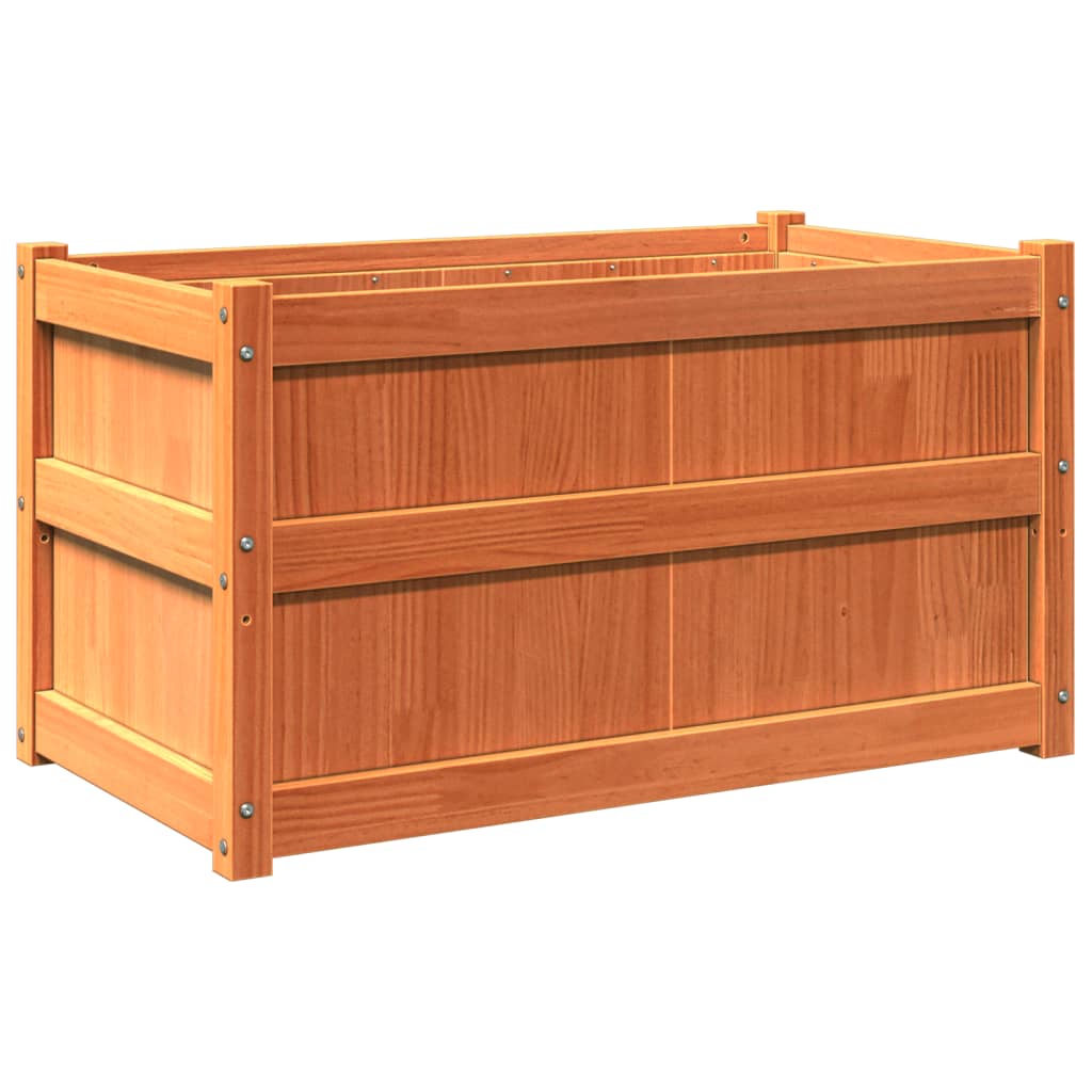Vidaxx jardinière 90x50x50 cm bois de pin massif, marron lavé