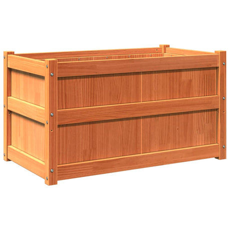 Vidaxx jardinière 90x50x50 cm bois de pin massif, marron lavé