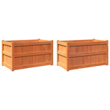 VidaXL jardinières 2 pcs cm bois de pin massif, marron lavé