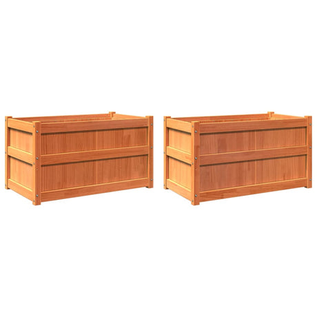 VidaXL jardinières 2 pcs cm bois de pin massif, marron lavé
