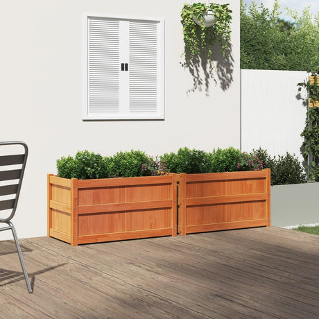 VidaXL jardinières 2 pcs cm bois de pin massif, marron lavé