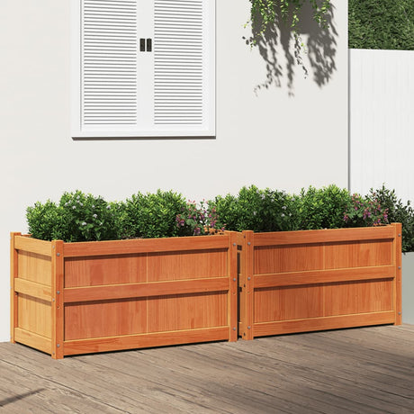 VidaXL jardinières 2 pcs cm bois de pin massif, marron lavé