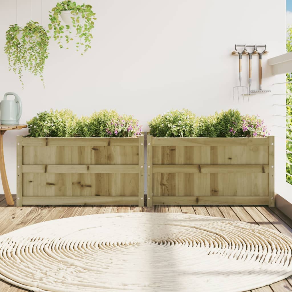 Jardinières Vidaxl 2 cm bois imprégné