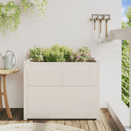 Vidaxx jardinière 90x50x70 cm bois de pin massif blanc