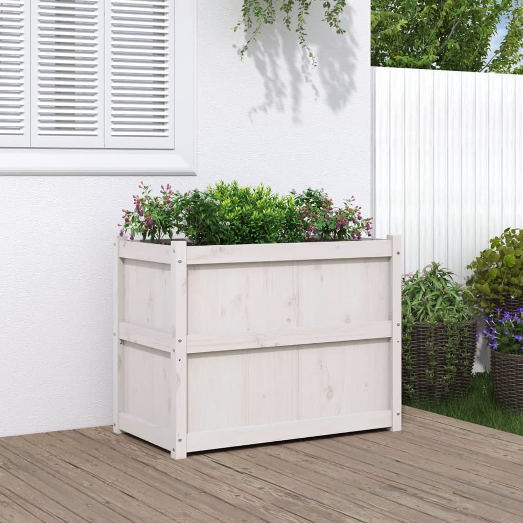 Vidaxx jardinière 90x50x70 cm bois de pin massif blanc