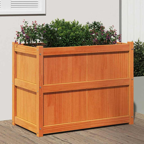 Vidaxx jardinière 90x50x70 cm bois de pin massif, marron lavé
