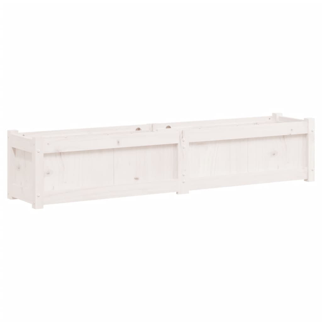 Boîte de planification Vidaxl 150x31x31 cm Pine solide blanc