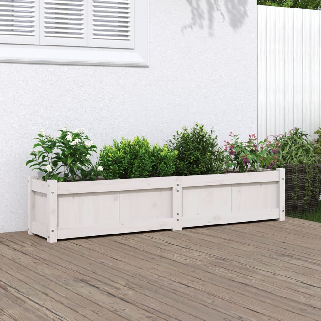 Vidaxx jardinière 150x31x31 cm bois de pin massif blanc