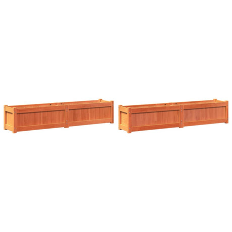 VidaXL jardinières 2 pcs cm bois de pin massif, marron lavé