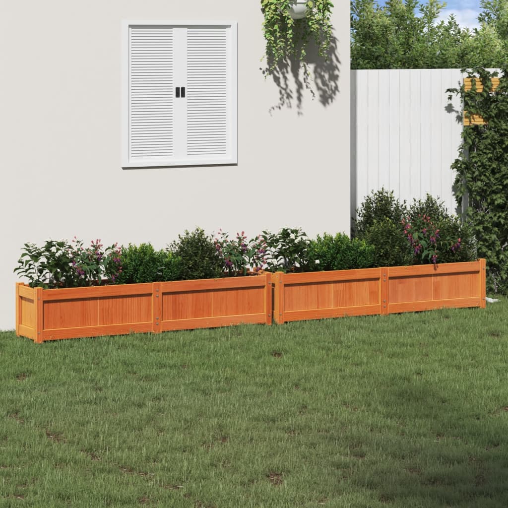 Jardinières vidaxl 2 pc cm en pin massif lavage brun