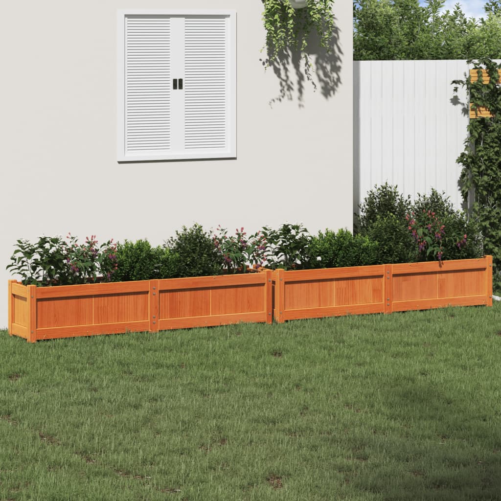 Jardinières vidaxl 2 pc cm en pin massif lavage brun