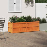 Vidaxx jardinière 150x50x50 cm bois de pin massif, marron lavé