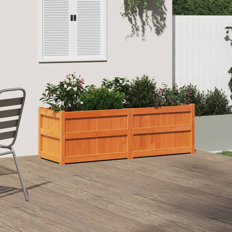 Vidaxx jardinière 150x50x50 cm bois de pin massif, marron lavé