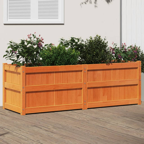 Vidaxx jardinière 150x50x50 cm bois de pin massif, marron lavé