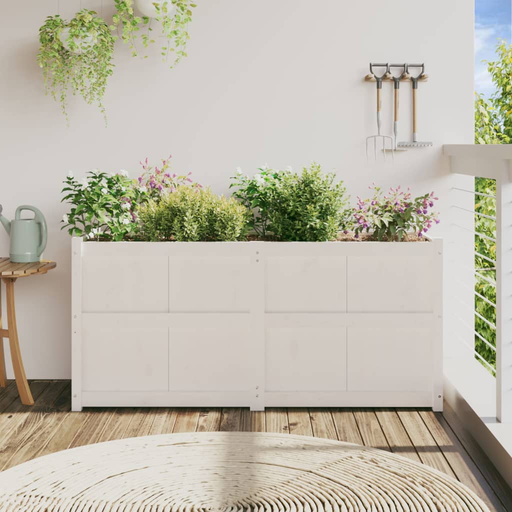 Vidaxx jardinière 150x50x70 cm bois de pin massif blanc