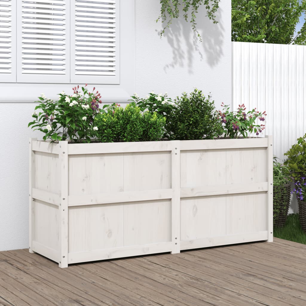 Vidaxx jardinière 150x50x70 cm bois de pin massif blanc