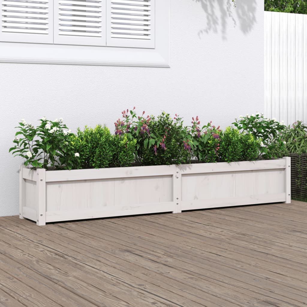 Vidaxx jardinière 180x31x31 cm bois de pin massif blanc