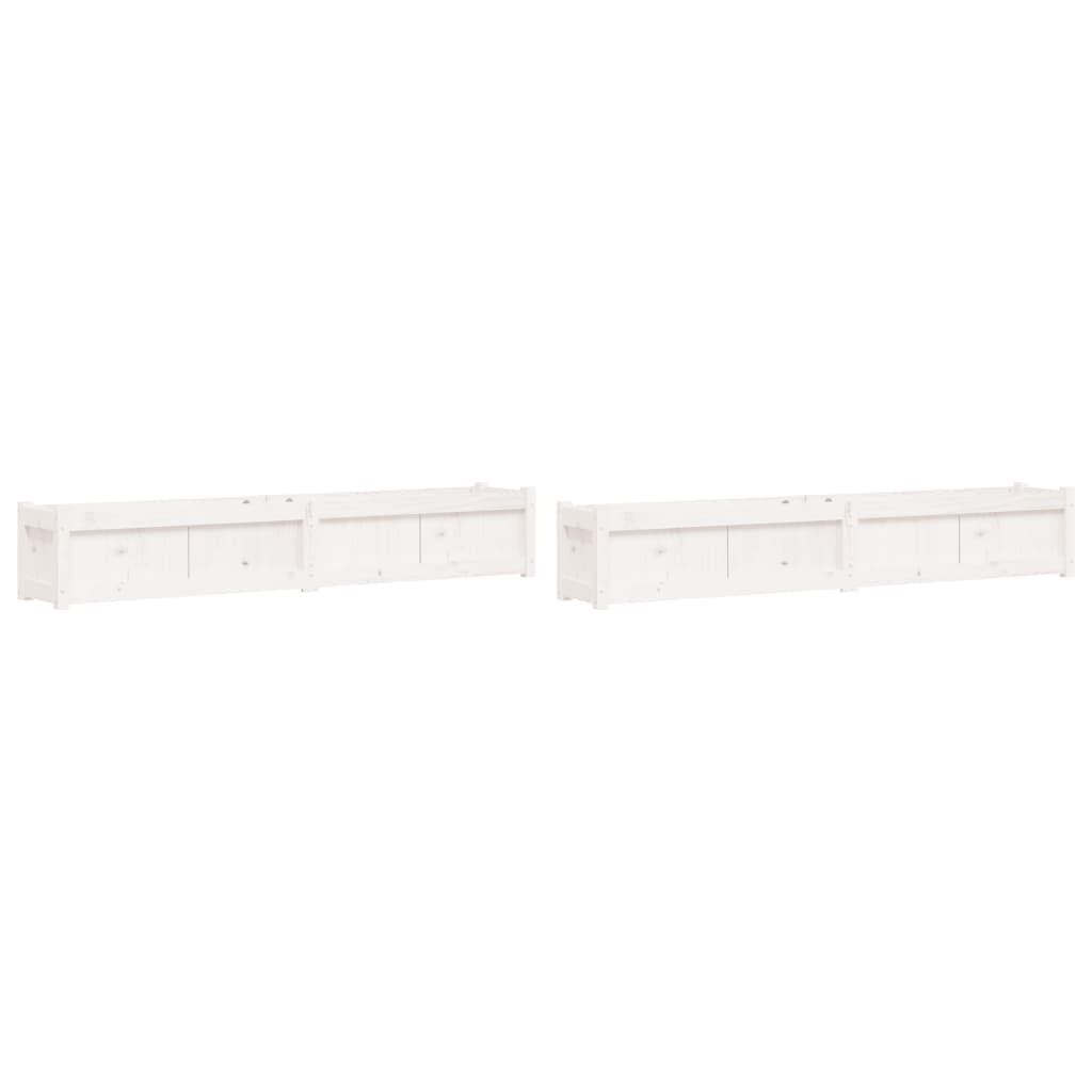 Vidaxx jardinières 2 pcs cm bois de pin massif blanc