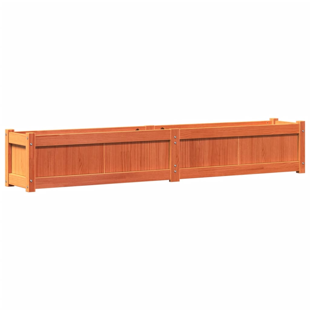 Vidaxx jardinière 180x31x31 cm bois de pin massif, marron lavé
