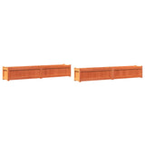VidaXL jardinières 2 pcs cm bois de pin massif, marron lavé