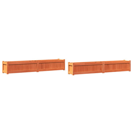 VidaXL jardinières 2 pcs cm bois de pin massif, marron lavé