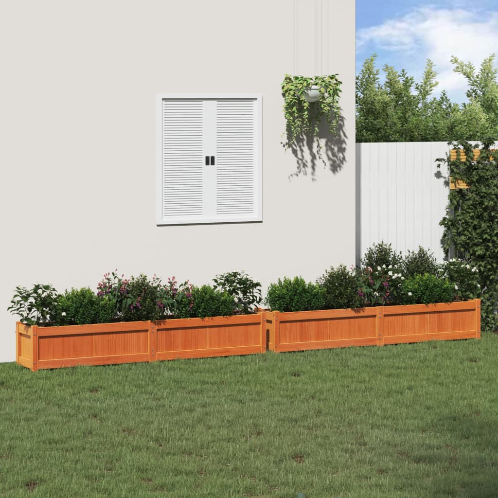 VidaXL jardinières 2 pcs cm bois de pin massif, marron lavé