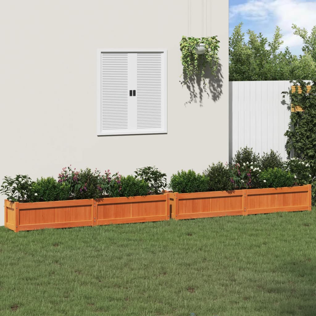 VidaXL jardinières 2 pcs cm bois de pin massif, marron lavé