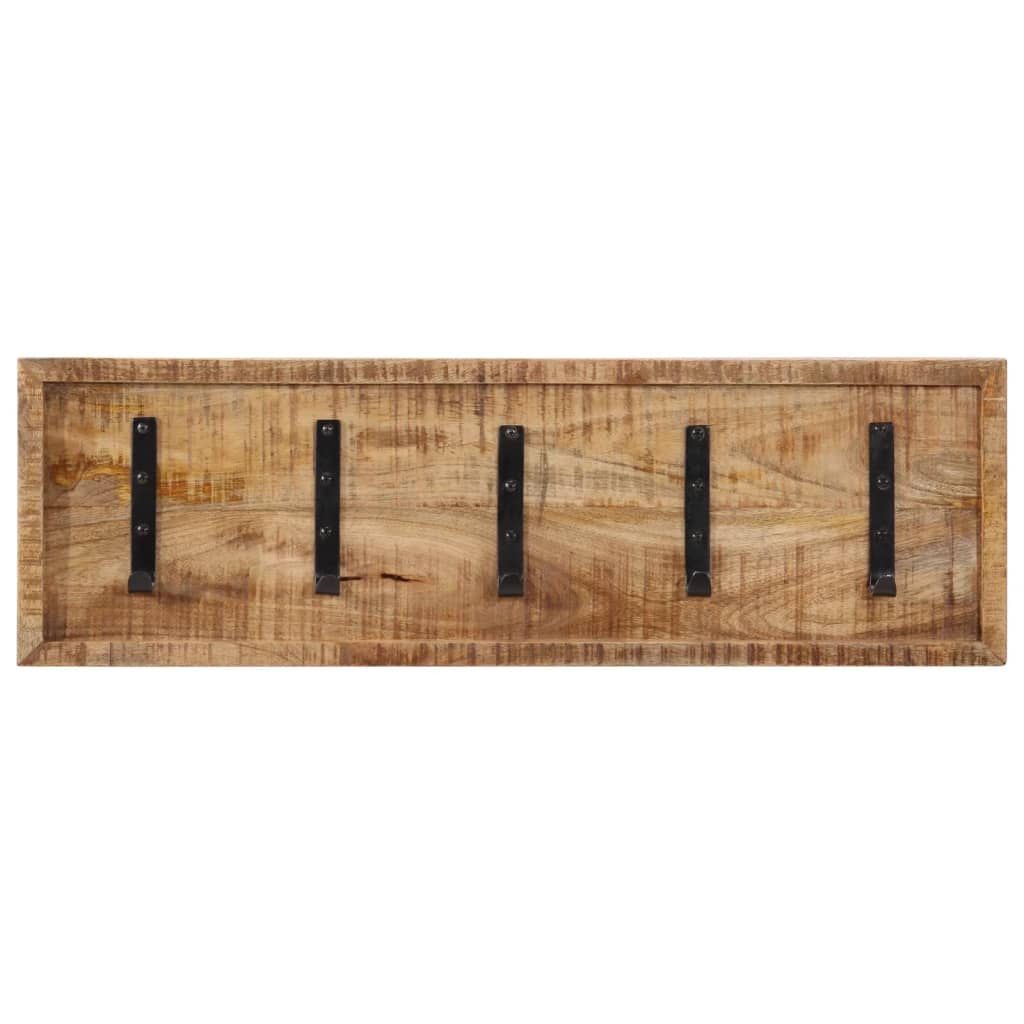 Porte-manteau mural Vidaxx avec 5 crochets en bois de manguier massif