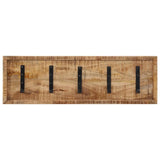 Porte-manteau mural Vidaxx avec 5 crochets en bois de manguier massif