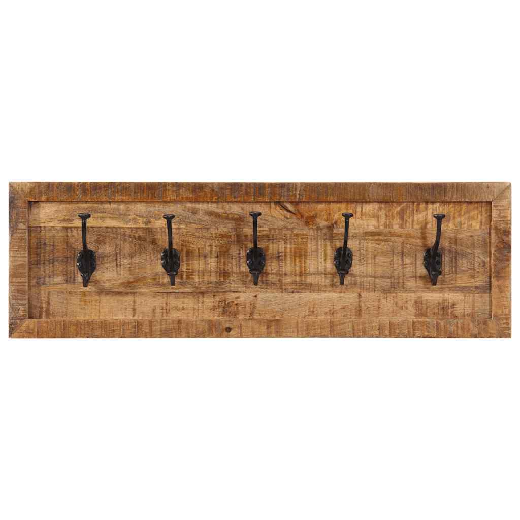 Porte-manteau mural Vidaxx avec 5 crochets en bois de manguier massif