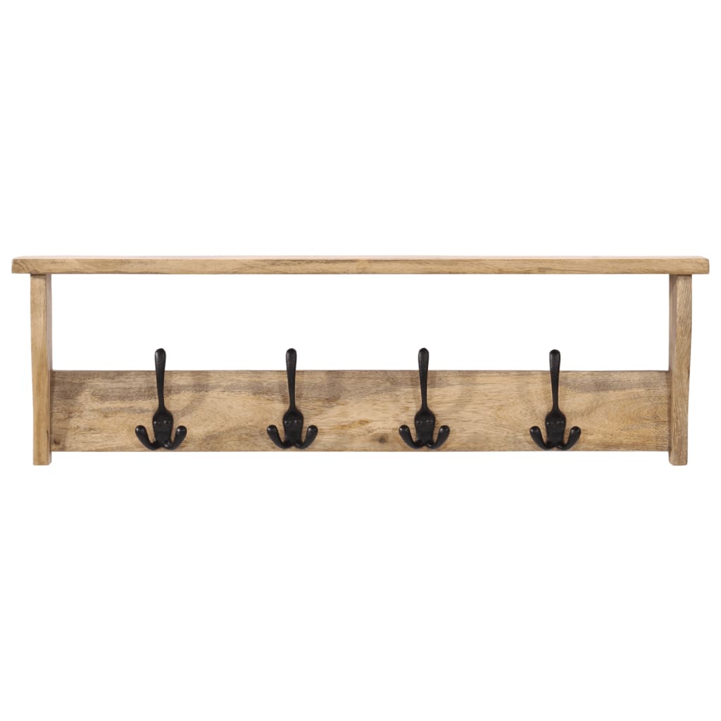 Vidaxl Wall Coat Rack med 4 Hooks Solid Mango Wood