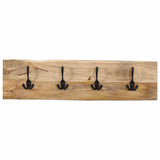 Porte-manteau mural Vidaxx avec 4 crochets en bois de manguier massif